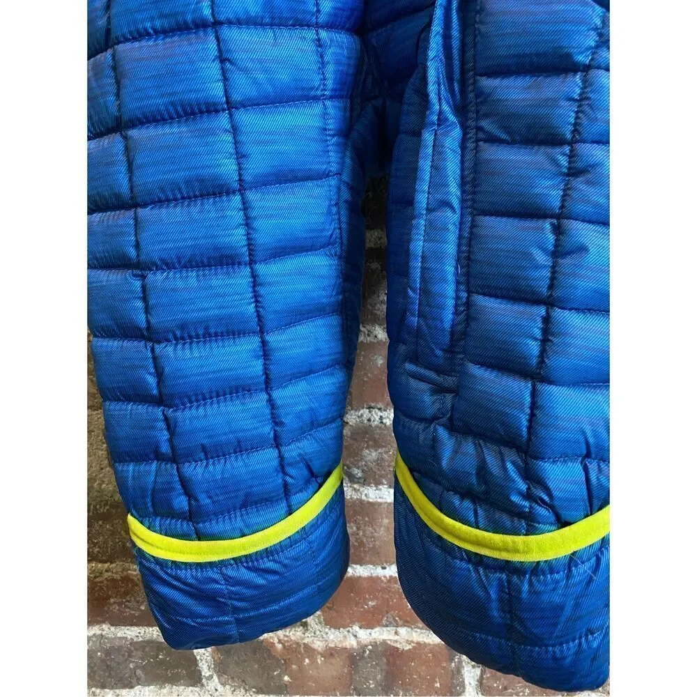 SNOZU Blue\Green Baby Puffer Snowsuit Faux Fur Insulated Polyester Baby Size 18